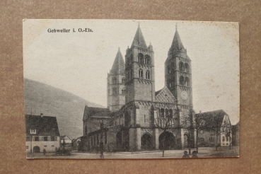 Ansichtskarte AK Gebweiler Guebwiller Elsass 1905-1915 Straße Häuser Kirche Ortsansicht Frankreich France 68 Haut Rhin